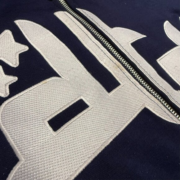 Dividetheyouth Full Zip Hoodie Puff Print Embroidered Blue Medium - Picture 3 of 10